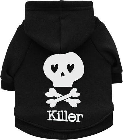 Dog Clothes Dog Sweatshirt with Skull Print Halloween Medium Dog Sweater Comfortable Cat Clothes Black02 Medium in Saudi Arabia
