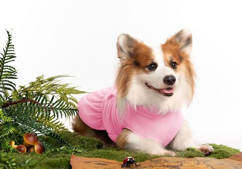 Dog Fleece Sweater Dress Turtleneck Sleeveless Puppy Sweatshirt with Pocket D-Ring Winter Warm Dog Clothes for Small Dogs Cats in Saudi Arabia