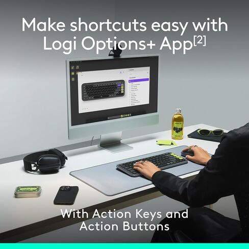 مجموعة Logitech POP ICON Combo، مجموعة لوحة مفاتيح وماوس بلوتوث، كتابة مريحة، مفاتيح وأزرار قابلة للبرمجة، نقرات هادئة، سهولة التبديل حتى 3 أجهزة - أرجواني in Kuwait