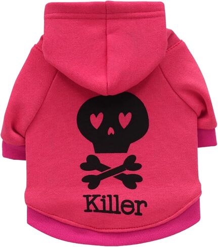 Dog Clothes Dog Sweatshirt with Skull Print Halloween Medium Dog Sweater Comfortable Cat Clothes Black02 Medium in Saudi Arabia