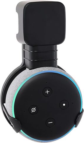 حامل تثبيت على الحائط لجهاز Dot 3rd Gen (فقط قابس مربع 2018-2021)، ملحقات موفرة للمساحة لحامل مكبرات الصوت المنزلية الذكية (أسود، عبوة واحدة) in Saudi Arabia