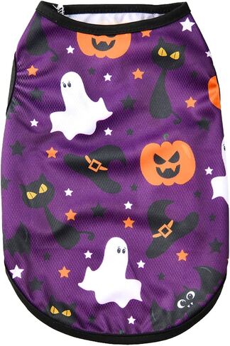Chihuahua Clothes Halloween Dog Shirt Cat Clothes Soft Light Weight Vest for Halloween Holiday Party Purple01 Small in Kuwait