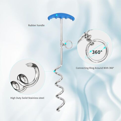 كابل ووتد لربط الكلاب: مقود وكابل في ساحة الكلاب مع سلسلة متينة وخطافات معدنية للتخييم في الهواء الطلق والفناء in Kuwait