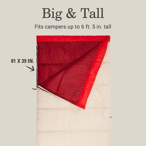 Coleman Flatlands Sleeping Bag Collection, 30°F/35°F/40°F/45°F/50°F Sleeping Bags with Big & Tall and Queen-Size Options, Made from 100% Recycled Material, Cool Weather Sleeping Bag for Adults in Saudi Arabia