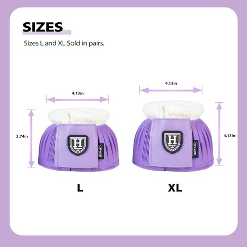 Harrison Howard Rubber Pull-on Bell Boots with Fleece Lining and Extra-Large Leather Touch-Close Tape Hoof Overreach Protection for Horses Sold in Pairs Light Grey XL in Kuwait