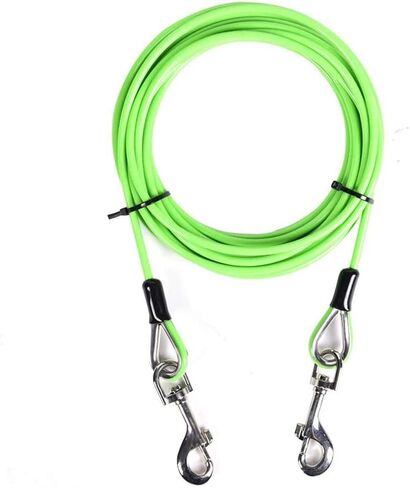 25ft Dog Tie Out Cable Galvanized Steel Wire Rope with PVC Coating for Medium Dogs up to 396Ibs, Diode Blue in Saudi Arabia