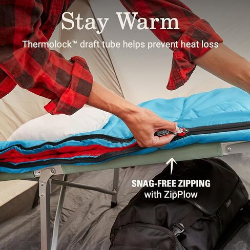 Coleman Flatlands Sleeping Bag Collection, 30°F/35°F/40°F/45°F/50°F Sleeping Bags with Big & Tall and Queen-Size Options, Made from 100% Recycled Material, Cool Weather Sleeping Bag for Adults in Saudi Arabia