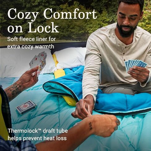 Coleman Flatlands Sleeping Bag Collection, 30°F/35°F/40°F/45°F/50°F Sleeping Bags with Big & Tall and Queen-Size Options, Made from 100% Recycled Material, Cool Weather Sleeping Bag for Adults in Kuwait