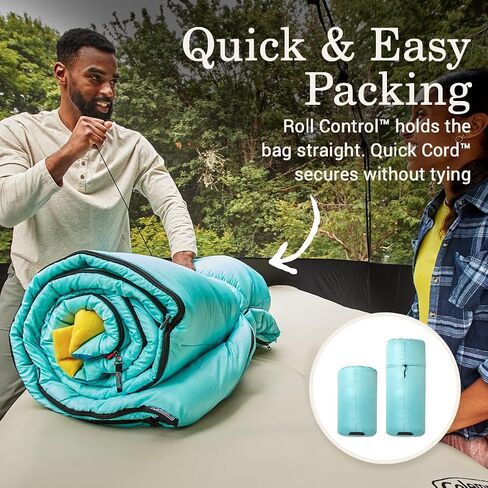Coleman Flatlands Sleeping Bag Collection, 30°F/35°F/40°F/45°F/50°F Sleeping Bags with Big & Tall and Queen-Size Options, Made from 100% Recycled Material, Cool Weather Sleeping Bag for Adults in Kuwait