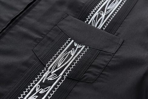 MAXJON Men's Short Sleeve Cuban Guayabera Shirts Full Zip Front Mexican Hawaiian Shirt with Pocket in Kuwait