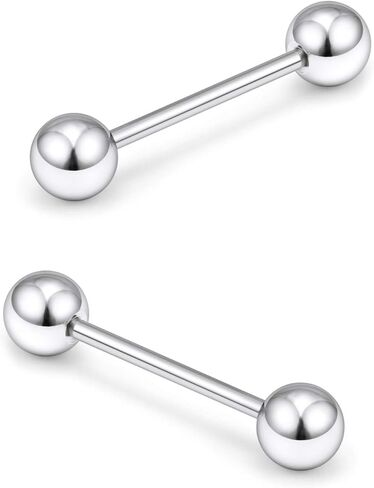 Ftovosyo 16G Stainless Steel Internally Threaded Tongue Nipple Shield Barbell Ring Bar Body Piercing Jewelry Retainer 12-16mm in Saudi Arabia