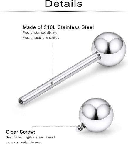 Ftovosyo 16G Stainless Steel Internally Threaded Tongue Nipple Shield Barbell Ring Bar Body Piercing Jewelry Retainer 12-16mm in Saudi Arabia