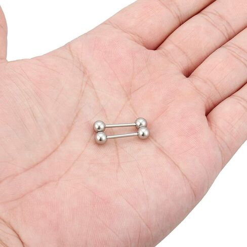 Ftovosyo 16G Stainless Steel Internally Threaded Tongue Nipple Shield Barbell Ring Bar Body Piercing Jewelry Retainer 12-16mm in Saudi Arabia