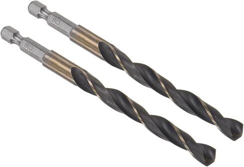 Kozelo Titanium Coated Drill Bit with 1/4" Hex Shank - [9mm x 125mm] High Speed Steel for Quick Release 135 Degree Split Point for Aluminum Alloy Iron Wood in Kuwait