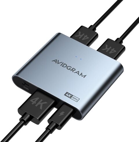 HDMI Splitter 1 in 2 Out 4K, HDMI 2 Port Splitter with Auto, Copy, and Fixed Mode for Dual Identical Display Support 4K 30Hz 3D, Compatible with Xbox, PS4 Pro, PS5 in Saudi Arabia