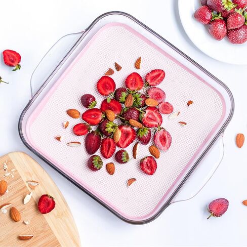 6Pack Silicone Mesh Dehydrators Sheets, Reusable Steamer Mesh Mat for Fruit Dryer 14 x 14" Non-stick Food Fruit Dehydrators Mats Pastry Steamer Liner Pad for Dehydrators Freeze Dryer Kitchen Baking in Saudi Arabia