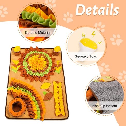 KRixi Snuffle Mat for Dogs, Foraging Mat Sniff Digging Treat Mat Interactive Dog Puzzle Toys for Stress Relief and Slow Eating Encourage Natural Foraging 31.4'' ×23.6'' Large Dog Feeding Mat in Saudi Arabia