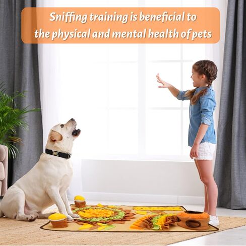 KRixi Snuffle Mat for Dogs, Foraging Mat Sniff Digging Treat Mat Interactive Dog Puzzle Toys for Stress Relief and Slow Eating Encourage Natural Foraging 31.4'' ×23.6'' Large Dog Feeding Mat in Saudi Arabia