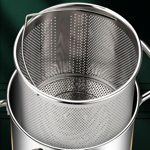 Deep Fryer Pot, Small Deep Fryer with Basket Stainless Steel, Deep Fry Pot with Strainer Basket & Glass Lid, Japanese Tempura Fryer Fish Fryer Pot for Kitchen Fries and Chicken in Saudi Arabia