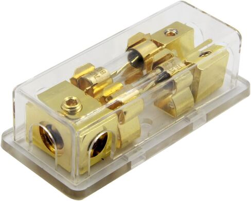 ZOOKOTO 2 Way Power Distribution Block, 4/8 AWG Gauge AGU Fuse Holder Distribution Block 4 Gauge in to (2) 8 Gauge Out with 80A AGU Fuses in Kuwait