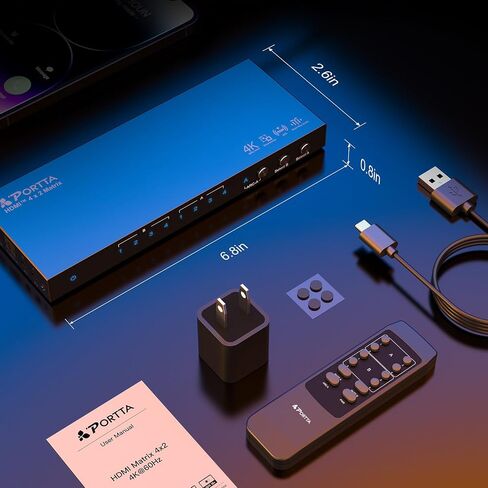 HDMI Splitter 1 in 2 Out 4K, HDMI 2 Port Splitter with Auto, Copy, and Fixed Mode for Dual Identical Display Support 4K 30Hz 3D, Compatible with Xbox, PS4 Pro, PS5 in Saudi Arabia