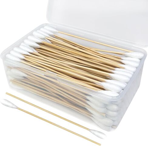 100 PCS Professional Dog Ear Cleaning Swabs - 6-inch Large Cotton Swabs, Gentle and Comfortable Bamboo Cotton Buds, Prevent Infections, Ideal Solution for Pet Ear Care (Long Tips) in Saudi Arabia