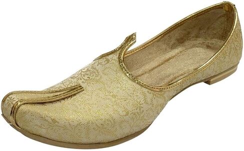 Men's Cream Wedding Shoes Sherwani Punjabi Jutti Traditional Ethnic Flats Mojari Khussa Juti in Kuwait