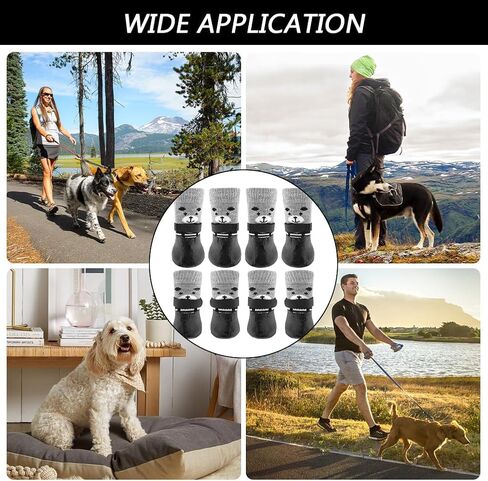 8 قطع من جوارب الكلاب المضادة للانزلاق من Xiaokeis مع 4 رقعة مغناطيسية، جوارب لطيفة مرنة وناعمة ومريحة للكلاب للاستخدام الداخلي على الأرضيات الصلبة، جوارب بمقبض للكلاب الصغيرة والمتوسطة (الحجم: S+M) in Kuwait