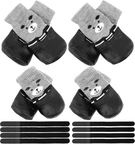 8 قطع من جوارب الكلاب المضادة للانزلاق من Xiaokeis مع 4 رقعة مغناطيسية، جوارب لطيفة مرنة وناعمة ومريحة للكلاب للاستخدام الداخلي على الأرضيات الصلبة، جوارب بمقبض للكلاب الصغيرة والمتوسطة (الحجم: S+M) in Kuwait