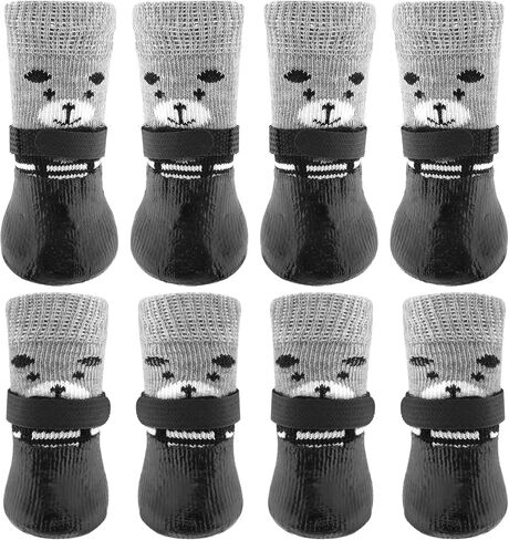 8 قطع من جوارب الكلاب المضادة للانزلاق من Xiaokeis مع 4 رقعة مغناطيسية، جوارب لطيفة مرنة وناعمة ومريحة للكلاب للاستخدام الداخلي على الأرضيات الصلبة، جوارب بمقبض للكلاب الصغيرة والمتوسطة (الحجم: S+M) in Kuwait