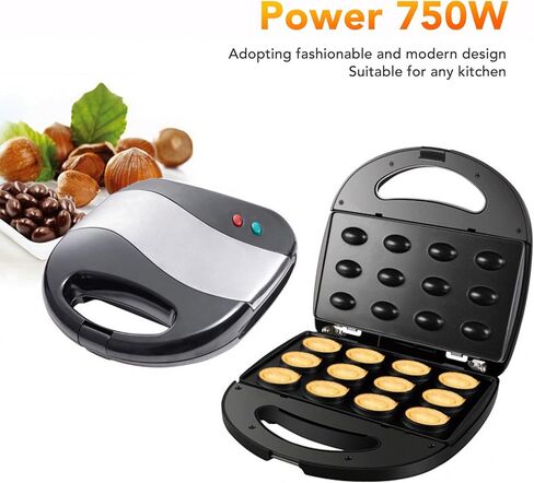 Walnut Cookie Maker, Electric Nut Waffle Bread Maker, 12Pcs Non Stick Double Sided Walnut Cookie, Electric Oreshki Maker for Home for Breakfast, Genericw6ye29pxsk in Saudi Arabia