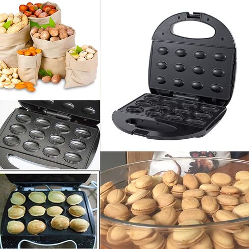 Walnut Cookie Maker, Electric Nut Waffle Bread Maker, 12Pcs Non Stick Double Sided Walnut Cookie, Electric Oreshki Maker for Home for Breakfast, Genericw6ye29pxsk in Saudi Arabia