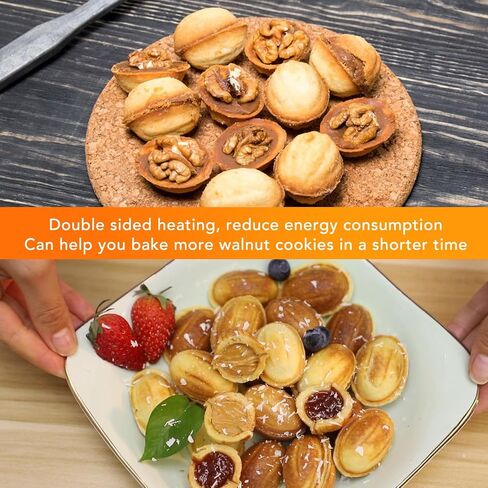 Walnut Cookie Maker, Electric Nut Waffle Bread Maker, 12Pcs Non Stick Double Sided Walnut Cookie, Electric Oreshki Maker for Home for Breakfast, Genericw6ye29pxsk in Saudi Arabia