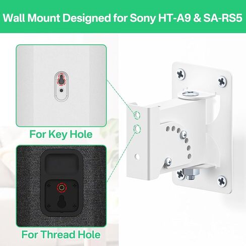notiela Tilt & Swivel Adjustable Speaker Wall Mount for Sony HT-A9, SA-RS5 Speaker Mount - Wall Speaker Mount Designed for Sony HT-A9 & SA-RS5 Wall Mount for Better Sound, 4 Pack in Saudi Arabia