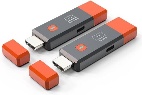 Wireless HDMI Transmitter and Receiver, Portable 2.4G/5G Wireless HDMI Extender, 4K Decode 1080P Output, 260FT/80M for Streaming Video and Audio from Laptop/PC/TV Box/Projector/PS5 to Monitor. in Saudi Arabia