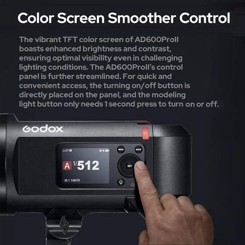 Godox AD600Pro II الكل في واحد ضوء فلاش خارجي 600 وات 2.4 جيجا بايت لاسلكي Speedlite TTL فلاش تلقائي 1/8000 ثانية HSS 0.01-0.09 ثانية وقت إعادة التدوير مع ضوء تشكيل ثنائي اللون 40 وات بطارية ليثيوم 2600 مللي أمبير في الساعة in Saudi Arabia
