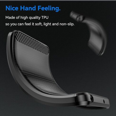 حافظة هاتف موتورولا موتو G24 5G، مقاومة للصدمات، سترة من ألياف الكربون مقاومة للخدش، مادة TPU الناعمة، حافظة موتورولا موتو G04 5G (أسود) in Kuwait