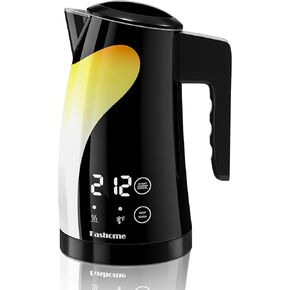 Electric Kettle Temperature Control, LED Touch Screen Water Boiler & Heater 1.25L, 2H Keep Warm with 5 Presets, Plastic and Stainless Steel Kettle for Tea Coffee, Cordless, Boil-Dry Protection, Black