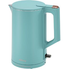 غلاية كهربائية، 304 من الفولاذ المقاوم للصدأ من الداخل، خالية من مادة BPA، غلاية مياه ساخنة بجدار مزدوج سعة 1.5 لتر، غلاية شاي بقدرة 1500 وات مع إيقاف تلقائي وحماية من الغليان الجاف، قاعدة لاسلكية ومؤشر LED، أزرق in Kuwait
