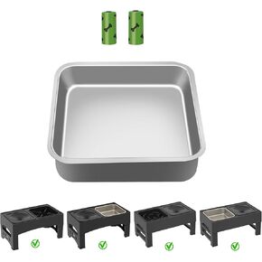 Stainless Steel Square Bowl, Suitable for Replacing The Slow Feeder Food Bowls, NOT Suitable for Replacing The No-Spill Water Bowl Side