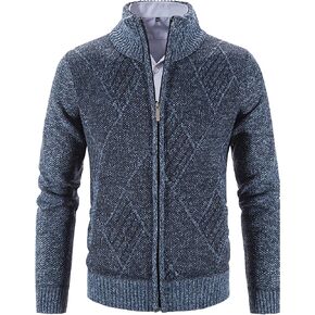VtuAOL Men's Cardigan Sweaters Casual Slim Full Zip Sweaters Knitted Cardigan with Pockets