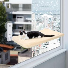 Cat Window Perch Cordless Cat Window Hammock with Metal Frame and Strong Suction Cup Foldable Cat Hammock Window Seat Easy Assembly Indoor Cats Kitty Shelf Hold up to 55lbs