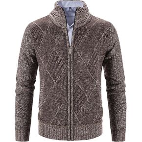 VtuAOL Men's Cardigan Sweaters Casual Slim Full Zip Sweaters Knitted Cardigan with Pockets