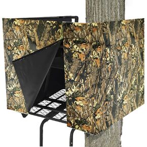 Hunting Tree Stand Blind Cover Camo Tree Stand Blind 35" x 102" Camouflage Ground Blind with Zipper for 2 Person Stand for Deer, Turkey Hunting (Frames Not Included)