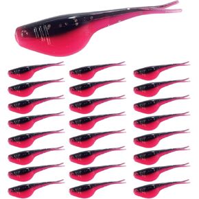 Crappie Baits,24pcs Split-Tail Crappie Lures Crappie Bait Fishing Soft Plastic Lures for Crappie Bluegill Panfish Trout Bass