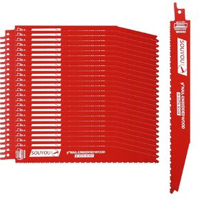 25 Pack 9 Inch 6/12 Tpi Reciprocating Saw Blade Bi-Metal Steel Demon with Perma-Shield Coating for Cutting Wood Metals