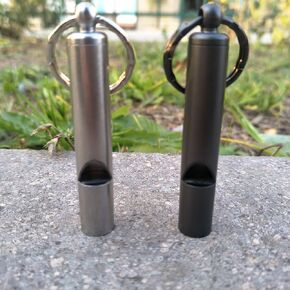 Emergency Hiking Camping Survival Stainless Steel Loud Whistle,Trumpet Shape Mini Survival Whistle