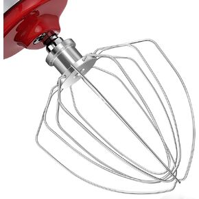KN256 مرفق سوط سلك من الفولاذ المقاوم للصدأ لـ KitchenAid، خلاط حامل بوعاء رفع بسعة 6 لتر، 6 خفاقة سلكية تناسب KV25 KP25 KP26 KSM55، Pro 6500، شديدة التحمل (KV25 KP25 KP26 KL26 KT26 KSM55 KSM6521)