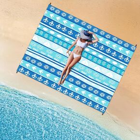 Large Beach Blanket Waterproof Sandproof 108"x 82" for 1-6 Adults,Quick Drying Beach Mat,Lightweight & Durable,Beach Essentials for Family Beach Camping Travel Picnic