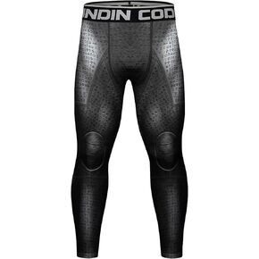 Red Plume Men's Compression Elastic Tight Leggings Sport Panther Leopard Printing Pants